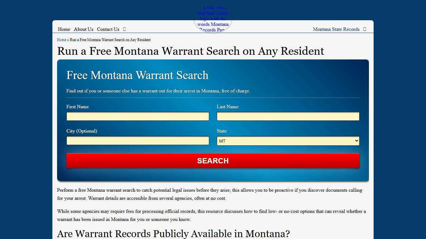 Run a Free Montana Warrant Search on Any Resident